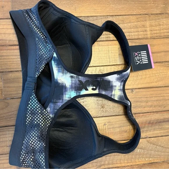 VSX Black Mesh Sports Bra 36B NWT - Picture 3 of 5